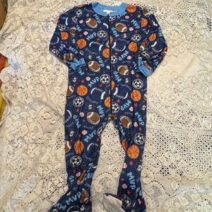 Too Nite Size 4T Sports Football Soccer Basketball MVP Footed Pajamas